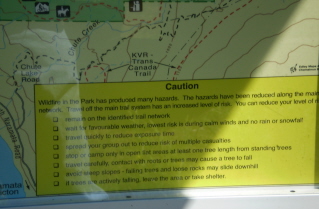 Warnings for the Okanagan Park Trails 2008-07.